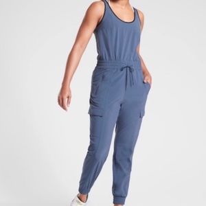 Athleta Unbound Jumpsuit Iron Blue size Large
